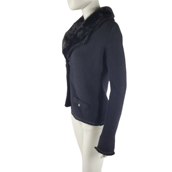 Blumarine Knitted Faux Fur Collar Cardigan - Picture 5 of 8